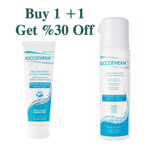 BUCCOTHERM DENTAL SPRAY 200 ML & Buccotherm Sensitive Gums Toothpaste Gel – certified Organic 75 ML, MINT FLAVOUR